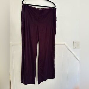 Chico’s Black Label Eggplant Velvet Wide Leg Pants 2.5